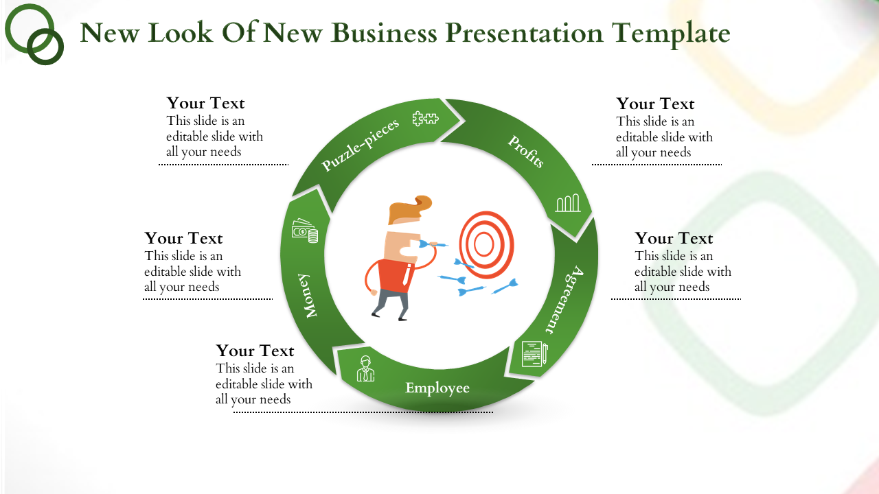 Free - Circle Design New Business Presentation Template With Target